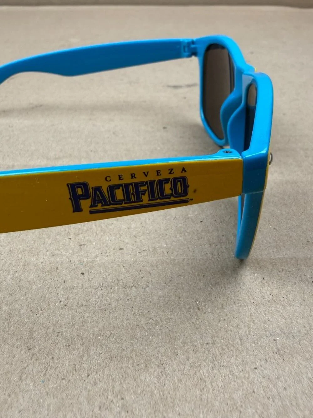 Pacifico Cerveza Branded Sunglasses - Blue and Yellow - Minor Scratches